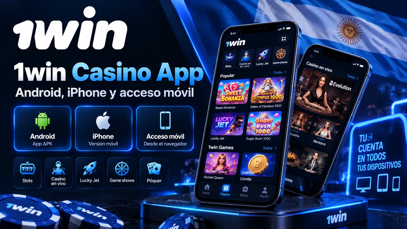 App de 1win Casino en Android y iPhone